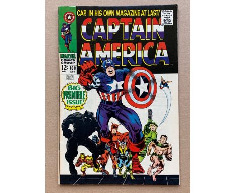 CAPTAIN AMERICA #100 (1968 - MARVEL) VG/FN (Cents Copy) - Captain America gets his own title for the first time since the Gol