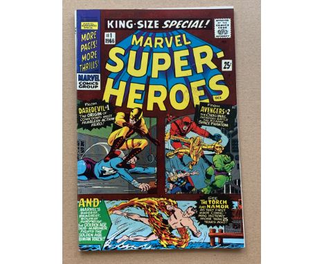 MARVEL SUPER-HEROES #1 (1966 - MARVEL) VG/FN (Cents Copy / Pence Stamp) - The first Marvel one-shot. Reprints stories from Da