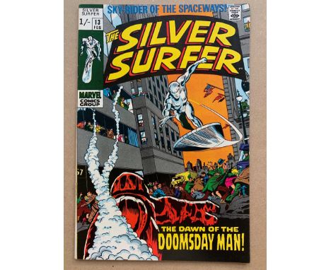 SILVER SURFER #13 (1970 - MARVEL - Pence Copy - VFN+) - Origin and first appearance of Doomsday Man. John Buscema cover and a