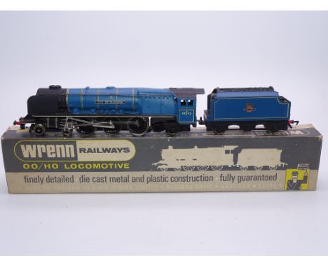 OO GAUGE - A Wrenn W2229 Duchess Class locomotive in BR blue livery 'City of Glasgow'. One wheel set of tender missing, chipp