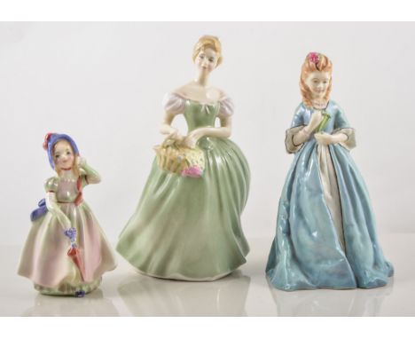 Royal Doulton figure, 'Clarissa', HN2345 another 'Babie', HN1679  and Royal Worcester, 'Sweet Anne', 3630 by Doughty, (3).
