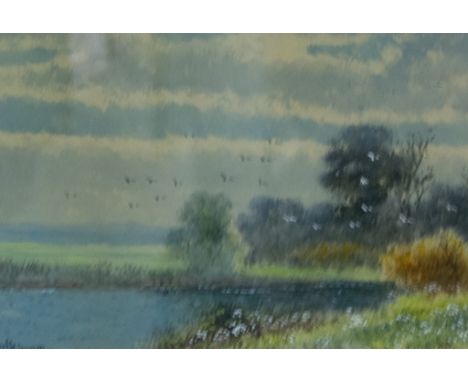 Abraham Hulk Jnr, Three rural landscapes, watercolours, signed, 25cm x 16cm.(two portrait, one landscape orientation), (3)