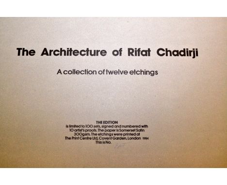 RIFAT CHADIRJI
12 Architectural etchings
Boxed Set
Signed
1984
58 x 54cm sheet size
(See illustration)
The Stoneman Print Col