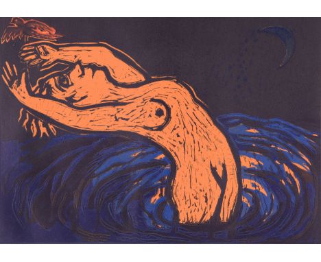 EILEEN COOPER 
THE MOON THE BIRD AND THE BRIDE
LINOCUT
Signed
1992
9 OF 35
37 x 53cm
The Stoneman Print Collection
Hugh Stone