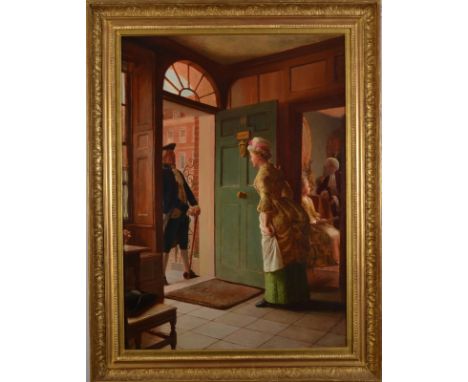 EDWARD HUGUES (1832-1908)
The Rival 
Oil on canvas, lined
Signed
87 x 62cm 
(See illustration)
 Condition Report: Item has be