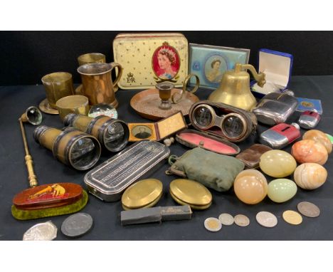 Boxes and objects - Verres binoculars, other, arts and crafts chamberlain stick, distinct mark to base, flasks, specimen ston