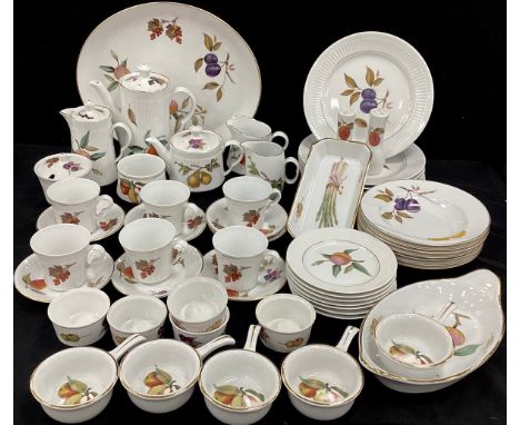 Royal Worcester ‘Evesham’ pattern and other table ware for six including; coffee pot, tea pot, six tea cups and saucers, suga