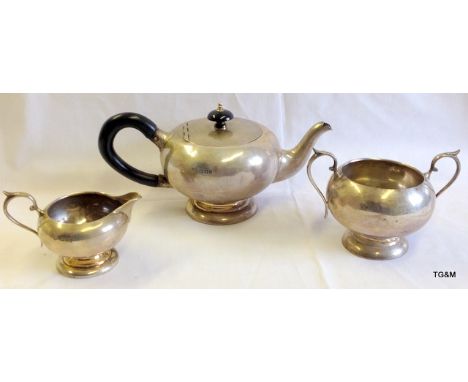 A 3 piece silver Bachelor tea for two set