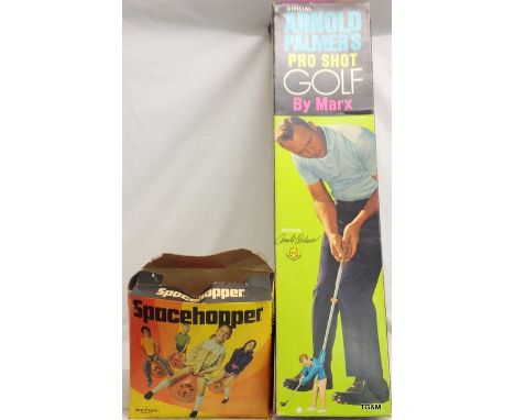 A Marx Arnold Palmer Pro Shot golf game and a space hopper