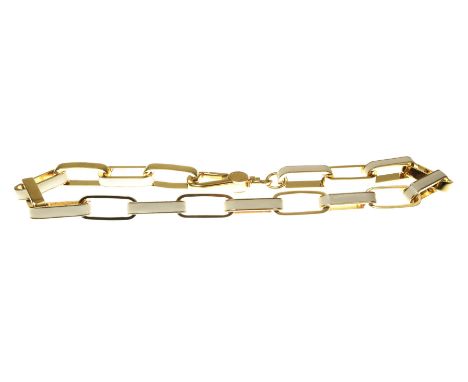 Marc by Marc Jacobs: A white enamel chain necklaceWith alternating gold tone and white enamel links, to a signed lobster swiv