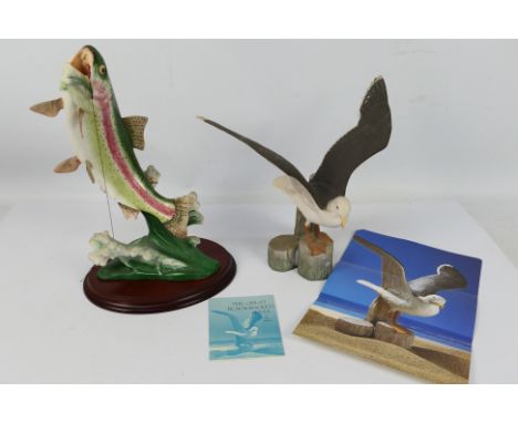 Two Franklin Mint porcelain studies the first The Great Black-Backed Gull modelled by Scott Woolver, with certificate of auth