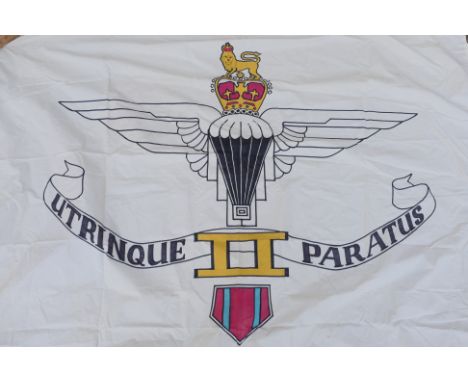 A vintage Parachute Regiment banner, approximately 140 cm x 170 cm