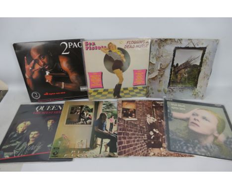 A collection of 12" vinyl to include David Bowie Hunky Dory, Pink Floyd Ummagumma, Sex Pistols Flogging A Dead Horse, The Who