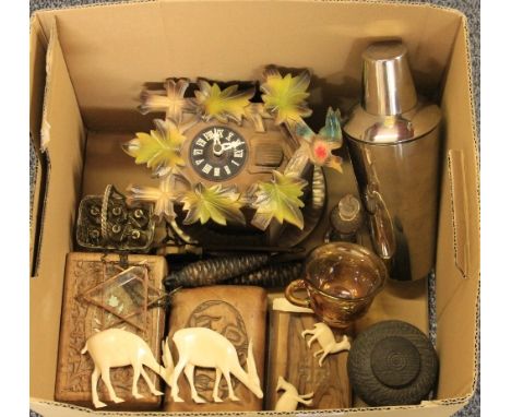 A Cuckoo clock and a quantity of mixed small items