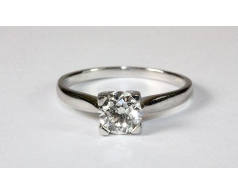 An 18ct white gold diamond solitaire ring approx. 0.75ct. Size N