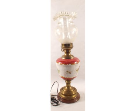 A pottery and Brass table lamp