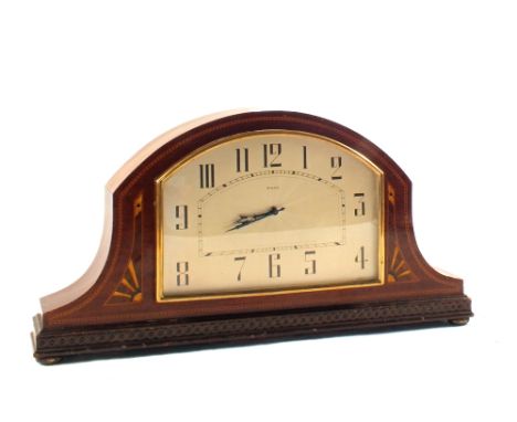 An Edwardian inlaid Mahogany mantel clock