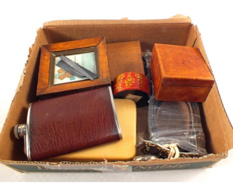 A military compass, Maple box and badges etc