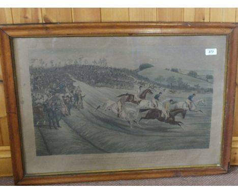 A 19th Century Chas Hunt coloured print of Northampton Grand National Steeplechase, 1840, 20" x 27"