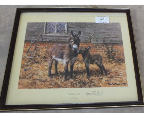 A signed David Shepherd print, Donkey Talk, 505/1500