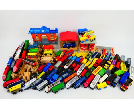 Wooden Railways - Thomas The Tank Engine. A large selection of children's wooden railways including track, Engines and scener
