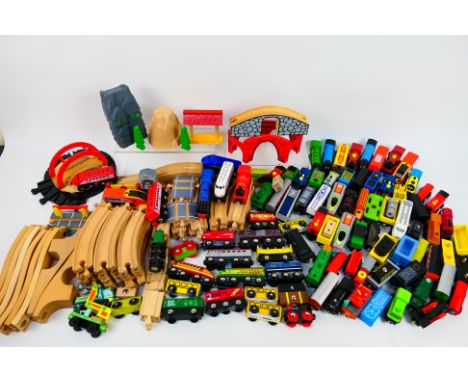 Wooden Railways - Thomas The Tank Engine. A large selection of children's wooden railways including track, Engines and scener