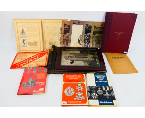 Lot comprising military related publications on medal collecting, badges and other, also included in the lot is a vintage ser