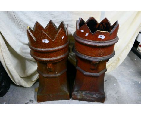 Two vintage chimney pots, largest approximately 79 cm (h). [2]. [W]