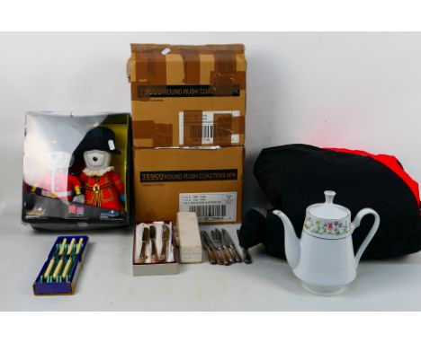 Crown Ming, Sundridge, Other - Lot to include stainless steel spoons, Crown Ming ceramic tea pot, large Sunridge Coat, and si