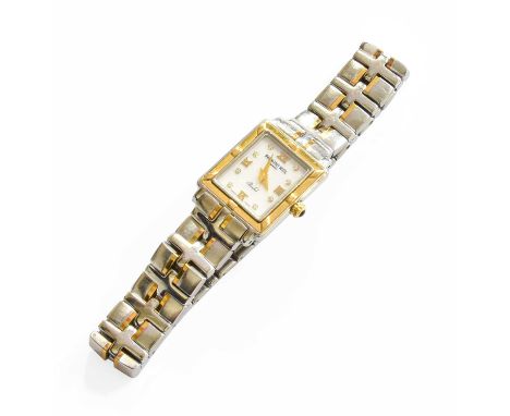 A Lady's Bi-Metal Rectangular Quartz Wristwatch, signed Raymond Weil, Geneve, model: Parsifal, circa 2000, quartz movement, m