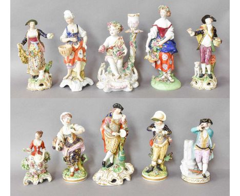 A Collection of Derby Porcelain Figures, 19th century, together with Samson copies of Chelsea etc (a/f) (one tray)Meissen Spo