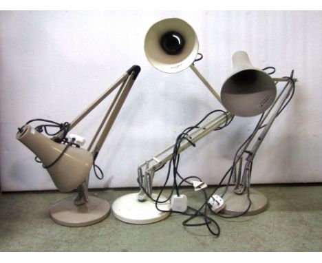 A collection of five vintage anglepoise lights, by the Anglepoise Lighting Company