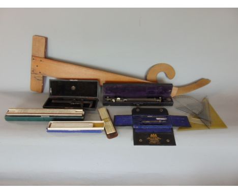 A large quantity of antique and later stationers and engineers instruments and tools