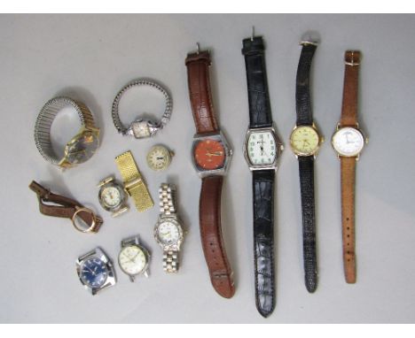A box containing a collection of vintage gents and ladies time pieces to include Timex, Citizen and others