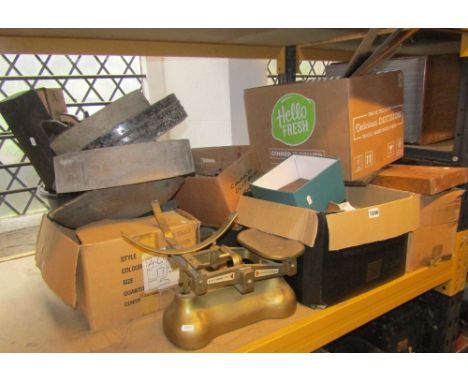A quantity of vintage carpentry and other tools to include a selection of planes, etc, together with a set of W &amp; T Avery