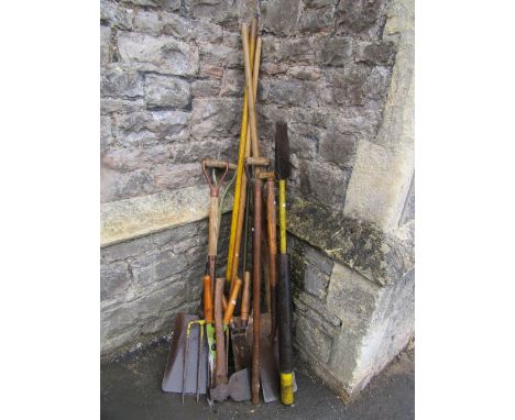 A small collection of mainly long handled garden related tools 