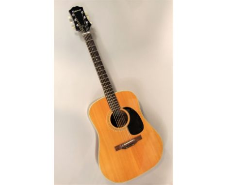 Good quality vintage Epiphone acoustic guitar, style 6730E and number 010316, hard cased