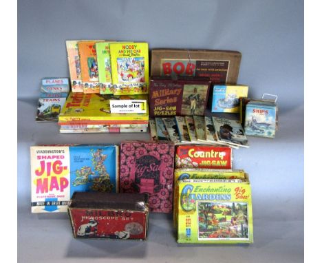 Collection of vintage toys, games and books including boxed Corgi Hovercraft 1119, Thunderbirds Tracy Island electronic play 