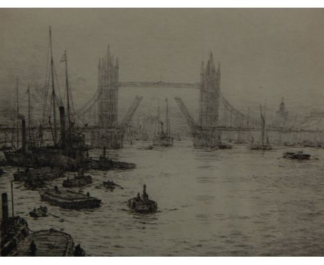 Rowland Langmaid (1897-1956).  London (Tower Bridge), artist signed and titled dry point etching, limited edition of 100, wit