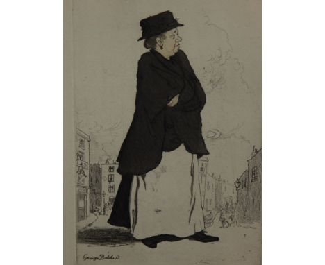 George Belcher (1875-1947).  Old lady, artist signed etching, 25cm x 17cm