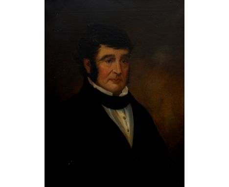 19thC British School.  Half length portrait of a gentleman, oil on canvas,  75.5cm x 63cm
