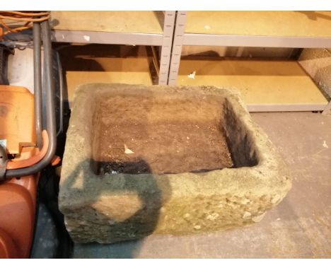 Rectangular sandstone planter, 60 x 45 x 30 cm H. Not available for in-house P&amp;P, contact Paul O'Hea at Mailboxes on 0192