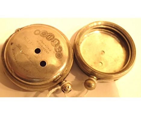 A hallmarked silver pocket watch case (case back missing) and a white metal pocket watch case stamped Beaucourt, both approxi