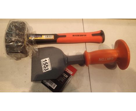 New lump hammer and bolster chisel. Not available for in-house P&amp;P, contact Paul O'Hea at Mailboxes on 01925 659133 