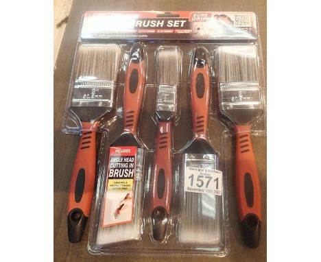 New five piece paintbrush set. P&amp;P Group 1 (£14+VAT for the first lot and £1+VAT for subsequent lots) 