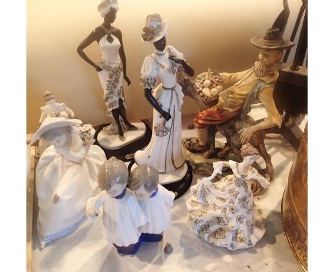 Collection of mixed figurines including Nao examples. Not available for in-house P&amp;P, contact Paul O'Hea at Mailboxes on 