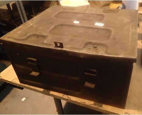 Military metal twin handled ammunition box dated 1944. Not available for in-house P&amp;P, contact Paul O'Hea at Mailboxes on
