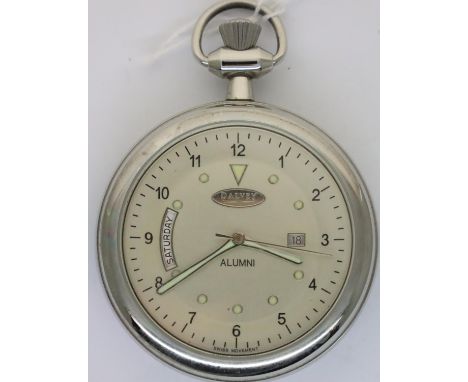 Dalvey Alumi; pocket watch with day and date feature. P&amp;P Group 1 (£14+VAT for the first lot and £1+VAT for subsequent lo