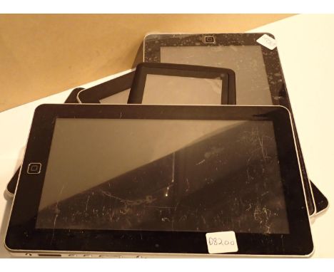 Five computer tablets, no chargers, all unchecked. P&amp;P Group 2 (£18+VAT for the first lot and £3+VAT for subsequent lots)