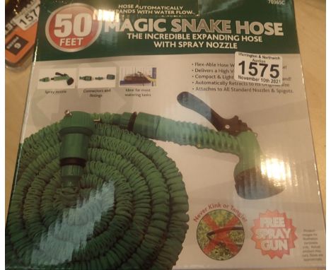 New 50ft magic snake hose. Not available for in-house P&amp;P, contact Paul O'Hea at Mailboxes on 01925 659133 